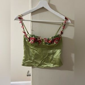 Princess Polly ENCHANTE TO MEET YOU TOP GREEN